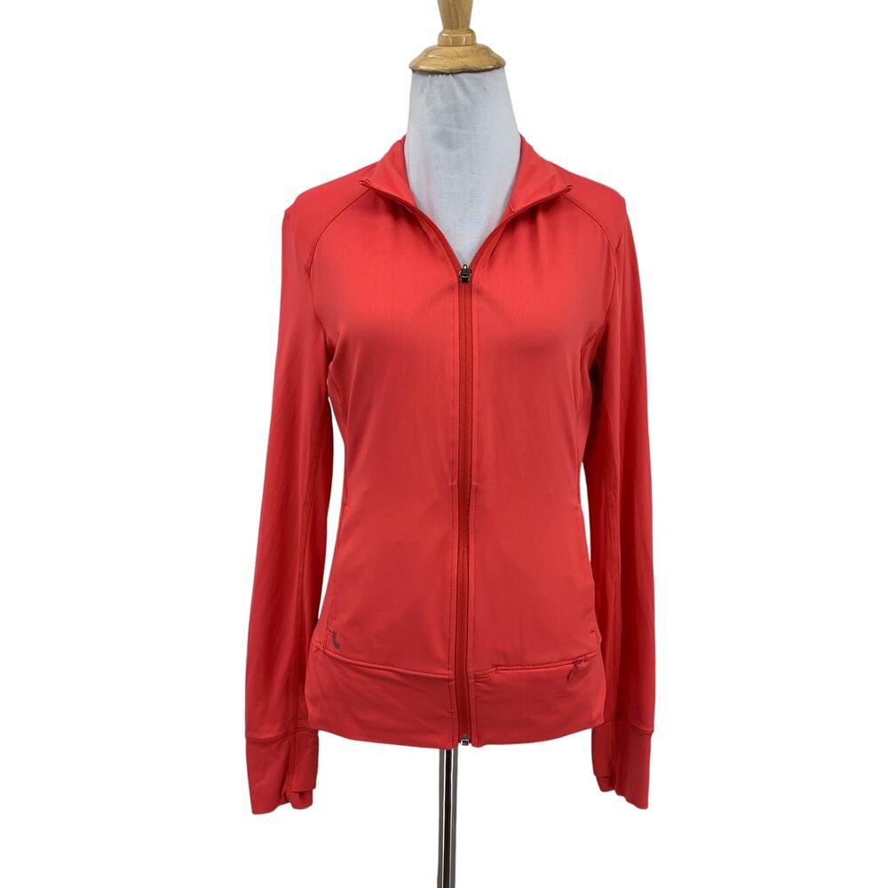 Lole Jacket Womens S Small Coral Full Zip Long Sleeve Thumbholes Vented Panel